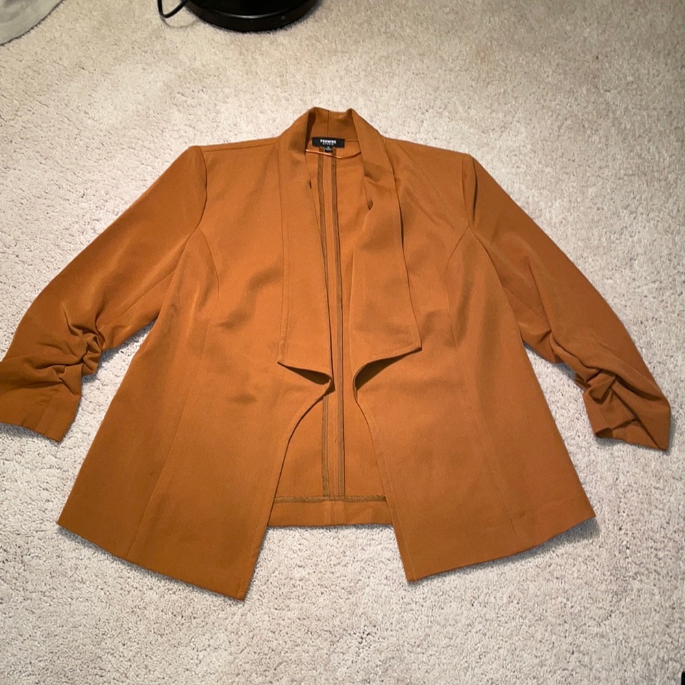 Womens burnt orange size 10 3/4 sleeve blazer